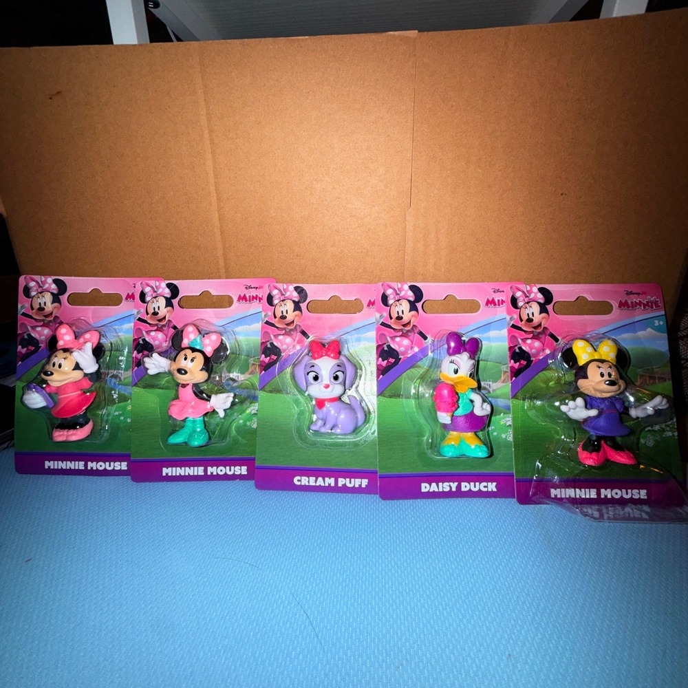 Disney Minnie Mouse Figures Kids Set of 5 NEW Daisy Duck Cream Puff Bow-Toons